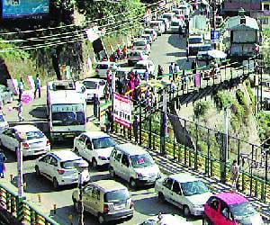 bus route failed due to traffic jam