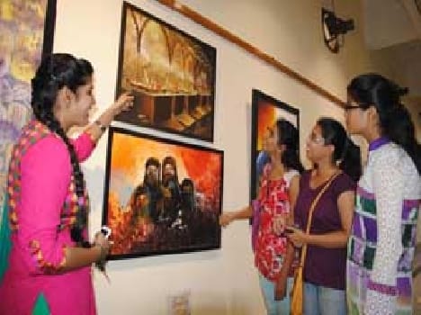 In the exhibition art composite Tahzeeb Ganga falling
