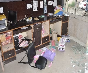 The students ransacked the office.