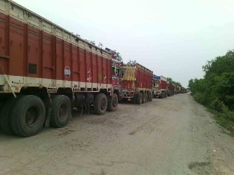 Twenty km jam on the highway