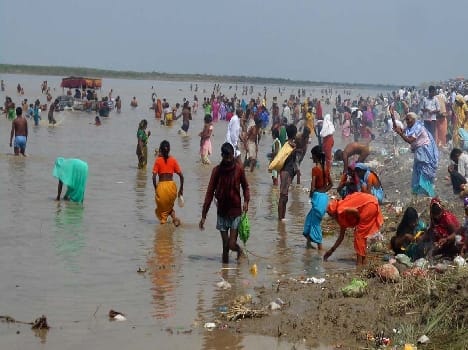 Kcla Ganga ghat Faith took the plunge