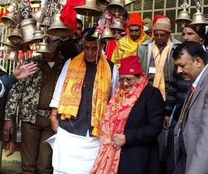 amarnath yatra begins, HM rajnath singh visits holy cave