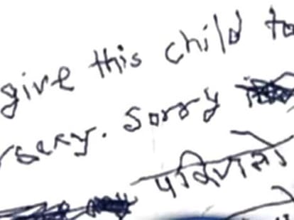 woman returned stolen baby with a sorry note