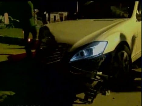 accident of hema malini's car