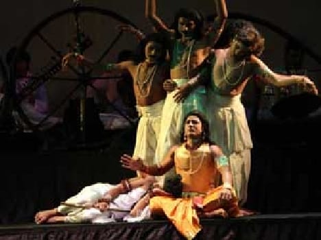 On world forum of six-act of drama 'Karnabharam'galleries wreaking
