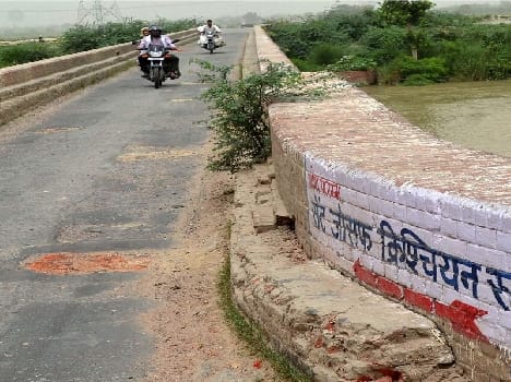 Shabby vehicle running on bridges