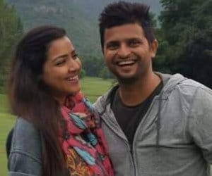 suresh raina visit nainital with his wife.