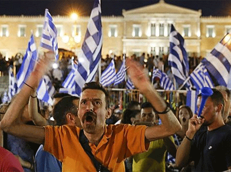 Celebration in greece after referendum