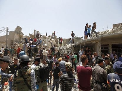 Accidental bombing in Baghdad by Iraqi fighter jet, 12 died