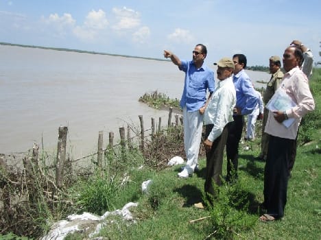 Visiting flood areas