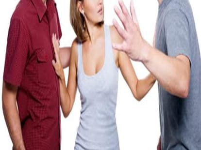 Seeing the young man with Ex girlfriend lover act foolish.