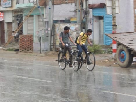 raining in the evening
