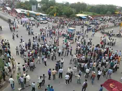 protesr of rss in jaipur