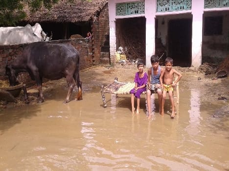 Rain water entered the houses of several villages