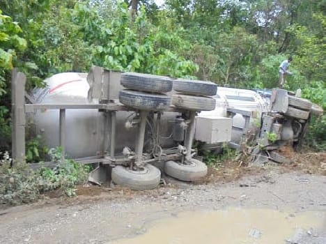 LPG tanker overturned capsule