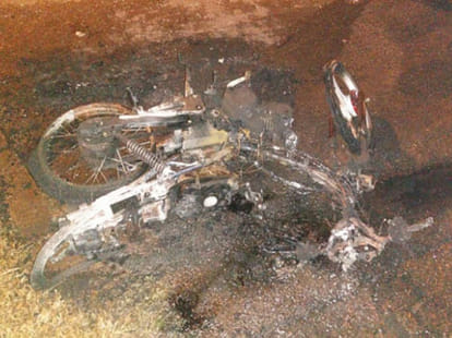 No party to put bikes in the bike on fire.