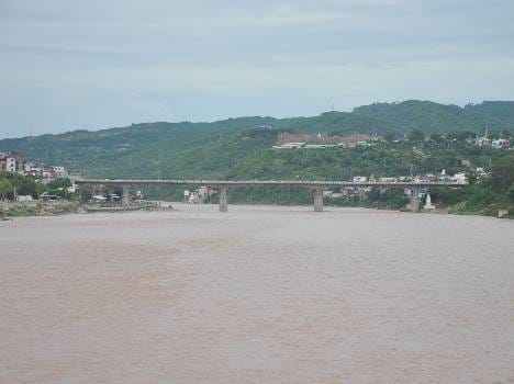 pollution on its top in tawi river