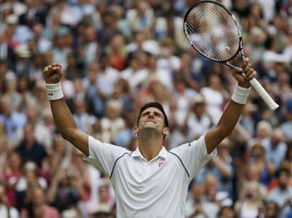 Novak Djokovic won his Mens Singles Final match against Roger Federer 