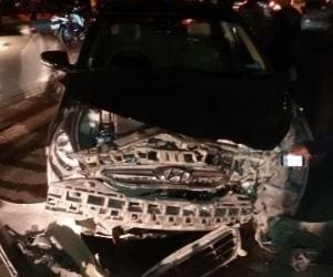 car driver hits a man sleeping on footpath