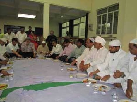 Roza Iftar party showing amicably