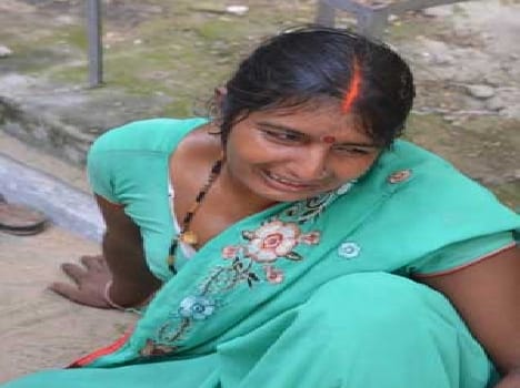 After her husband's death cry wife