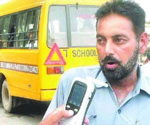 drunkan driving by school bus driver in mohali