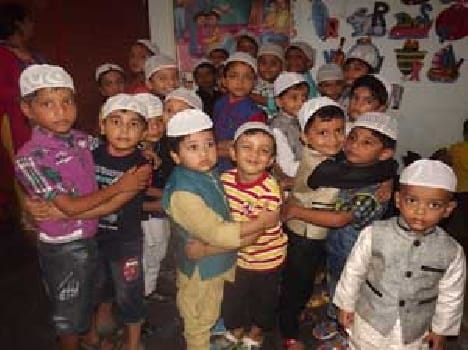 The children embrace - together Eid greetings