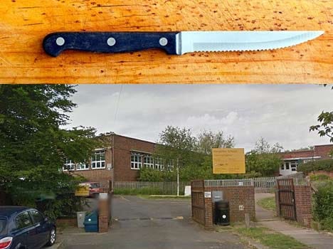 pupil, six, suspended after taking seven-inch STEAK KNIFE into East Sussex school