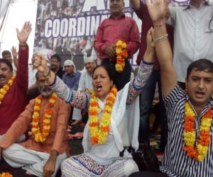 candle march for aiims in jammu
