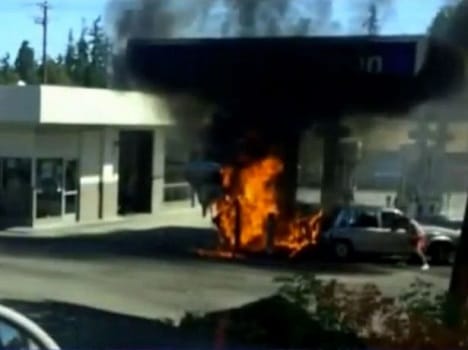 lady stuck in burning car saved by this teen boy