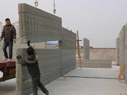 by help pf 3 d home printing machine 2 strorey building is ready in china