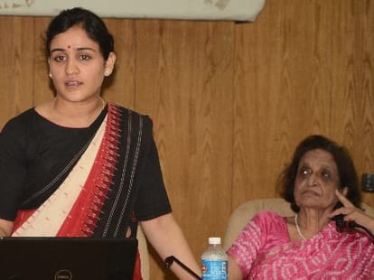 Aparna Yadav in a seminar in Lucknow.