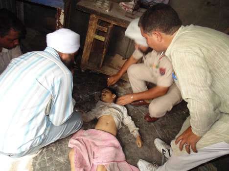 Painful death of child from electric current