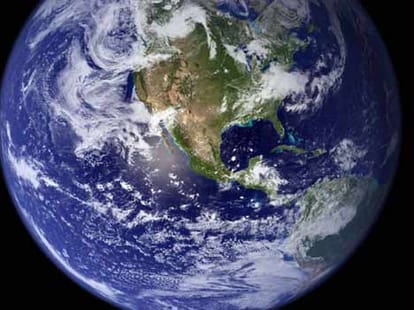 first pic of earth in sun's light drenched 