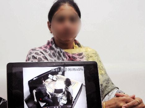 woman upset from obscene gestures of police officer, suicide warn