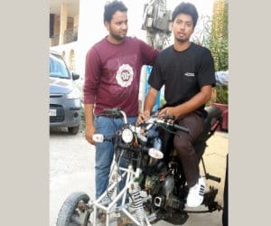 son make quad bike from scooter.