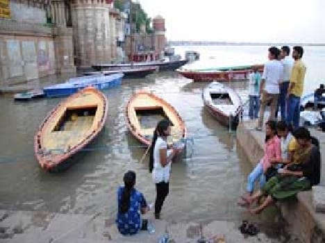 In the Ganges in slums boost