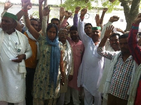 Farmers perform at tehsil