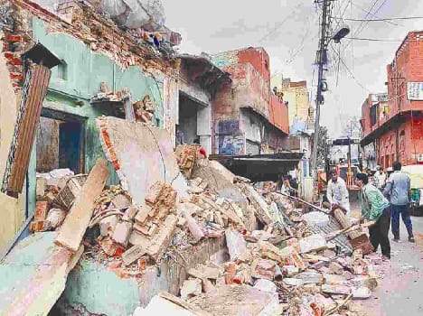 Eight shops demolished