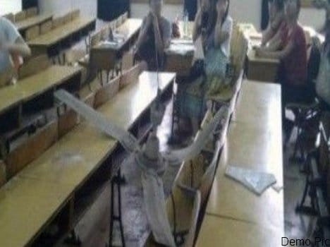 ceiling fan fallen thrice on students in government school of delhi