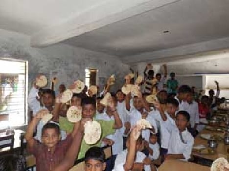 Students at the commotion of food manipulation