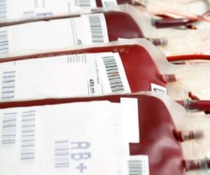 blood available to injured people without exchange