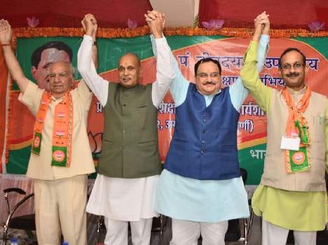 union health minister jp nadda on a visit to una himachal pradesh