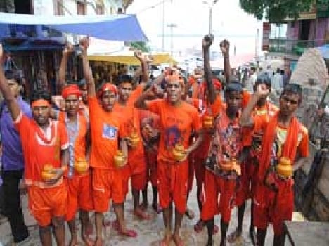 First Day of Shravan on Kashi brother saffron color