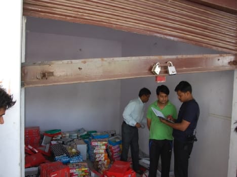 Three stores of millions of stolen goods