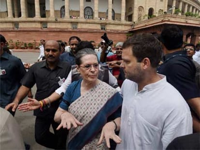  confrontation Continuing in Parliament , sonia said government is arrogant