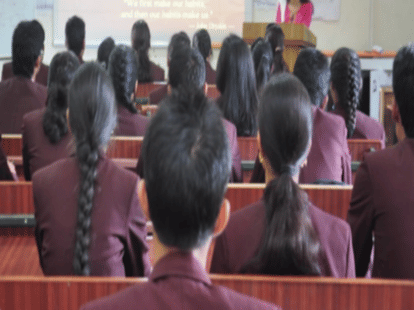 Students tried to invoke the Shakti and standing teachers just watching.