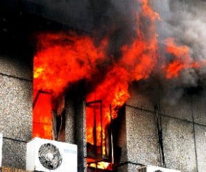 Second time fire in swasthya Mahanideshalaya.