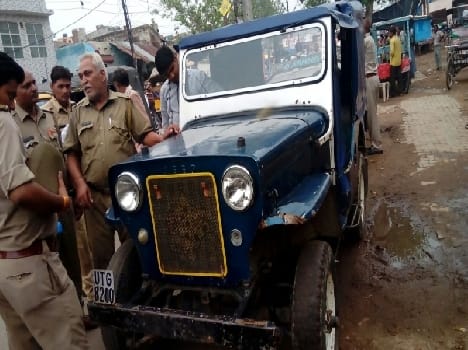 looted jeep has been found by mathura police