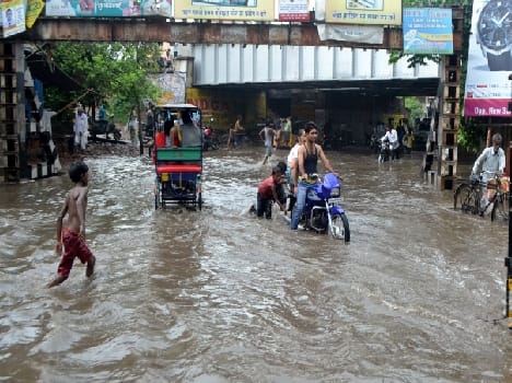 bad road condition after rain in mathura